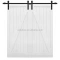 Traditional pre-finished sliding HDF barn doors for closet room with black hardware